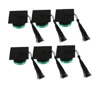 iplusmile 6piezas Decoración De Sombrero De Doctorado Mini Adorno para Botella De Vino De Graduación De Borlas para Tapa De Botella para Fiesta De Graduación De Material Duradero