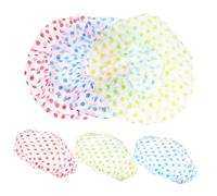 iplusmile 6piezas Gorros De Ducha Impermeables Para Cabello Estampado De Lunares Unidades Para Spa y Salón