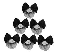 iplusmile 6piezas Moño Con Lazo Negro Para Cabello Malla Fina Para Bailarinas y Mujeres Profesionales Accesorio Estable y Elegante Para Cabello Danza y Trabajo