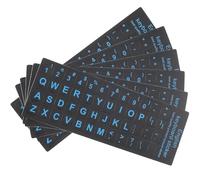 iplusmile 6piezas Unidades Pegatinas Teclado Ordenador Adhesivas Letras Inglés Azul Fondo Negro para Portátil Fácil Instalación Duraderas Reemplazo Teclas Desgastadas