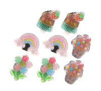 iplusmile 8 Clips Decorativos para Cordones de Zapatos Infantiles Brillo Diseño Princesa Colores Amarillo y Verde Incluye 2 Clips Forma de Helado Accesorios Desmontables para Personalizar