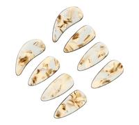iplusmile 8 Piezas de Protectores de Uñas para Guzheng Tamaño Pequeño Color Té Claro, Material Polimérico Duradero, Diseño Curvado Doble, Accesorios para Niños y Adultos, Uso Profesional