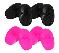 iplusmile 8 Piezas Orejeras para Teñir el Cabello, Protectores de Oídos Impermeables de Silicona, Negro y Rosa, para Uso Personal en Casa y Peluquería de Salón