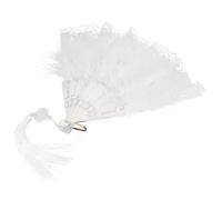 iplusmile Abanico de Encaje y Elegante Abanico de Mano Vintage para Novia Accesorio para Bodas Fiestas Cosplay y Baile Diseño Doble Cara Blanco