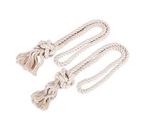 iplusmile Abrazaderas de Cuerda de Algodón Retro Borlas 2 Pcs Hebilla para Cortinas Tejida Color Beige de Usar Decoración para Ventanas Cortinas de Dormitorio y Oficina