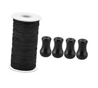 iplusmile Accesorios para Cortinas con Cuerdas Negras Pomos De PVC Resistentes para Tiradores De Persianas y Cortina Reemplazo para Ventanas y Uso Ventiladores y Lámparas