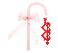 iplusmile Accesorios para Fiesta de Halloween y San Valentín Bastón con Lazo Rosa y Gafas de Corazón y Cómodos para Cosplay y Baile Talla Única