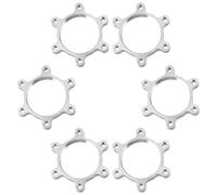 iplusmile Adaptador de Buje para Bicicleta de Carretera de 6 Piezas en Aleación de Aluminio Plata, sin Rebabas, para Frenos de Disco Rotor de 6 Pernos