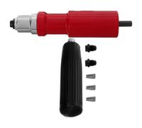 iplusmile Adaptador y Diseño de Sujeción de Clavos 360 Grados Rojo para Taladro Remachador de Aleación Estructura de Tres Piezas para Herramienta Remachadora Eléctrica Inalámbrica