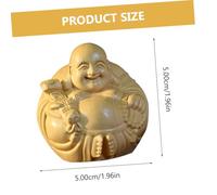 iplusmile Adorno de Madera Tallada Maitreya Buda Mediano Decoración de Escritorio y Hogar con Detalles Artesanales
