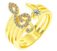 iplusmile Anillo Ajustable de para Mujeres Diseño de Símbolos Musicales para Cumpleaños y San Valentín Joyería de Resistente y Duradera
