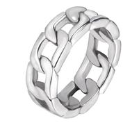 iplusmile Anillo de Acero Inoxidable y Aleación para Hombre, Diseño de Cadena Hueca, Talla 11, Color Gris Metálico, Estilo Moderno y Duradero para Uso Diario