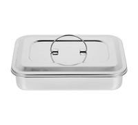 iplusmile Bandeja De Acero Inoxidable con Tapa Organizador De Instrumentos Médicos Dentales Y Laboratorio 9.64X6.49X1.96In Reutilizable para Esterilización Y Almacenamiento Seguro