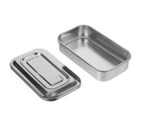 iplusmile Bandeja de instrumentos de acero inoxidable con tapa esterilizador para instrumentos caja con tapa 4 piezas para laboratorio odontología cirugía tatuaje 8,27 x 5,12 x 1,77 pulgadas