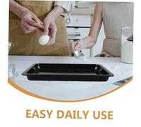 iplusmile Bandeja para Hornear Esmaltada Negra Bandeja Antiadherente para Pollo para Horno Eléctrico Transferencia Rápida de Calor Fácil Limpieza y Almacenamiento Compacto