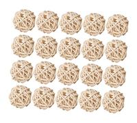 iplusmile Bolas de Ratán Naturales 3 Cm Beige Difusoras Aromaterapia Accesorio Decorativo para Hogar y Oficina Pack 20 Unidades