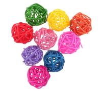iplusmile Bolas De Ratán para Juguetes De Loro Multicolor, Pelota Masticable De 3 Cm, 50 Unidades, Accesorio Natural para Juego y Decoración De Aves Domésticas