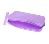 iplusmile Bolsa de Cosméticos de Silicona Púrpura Rectangular Portátil Cierre de Cremallera para Mujer Uso Viaje Pequeña Organizadora Compacta