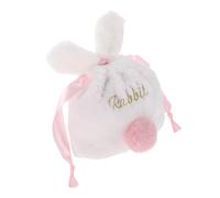 iplusmile Bolsa de Maquillaje con Cordón con Diseño Kawaii de Conejo Bolsa de Almacenamiento de Peluche para Cosméticos Organizador Compacto para Viajes y Espacios Pequeños Cierre Seguro y