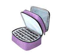 iplusmile Bolsa Organizadora de Esmaltes de Uñas Doble Capa con y Duradera Portabotellas Portátil para Viaje y Uso Diario Funda para Manicura con Cierre Bidireccional Color Púrpura