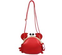 iplusmile Bolso Bandolera Tipo Cartera de PU Rojo Forma de Cangrejo Cierre de Broche Diseño Único para Mujer Bolso Cruzado Compacto Adecuado para Viaje y Uso Diario
