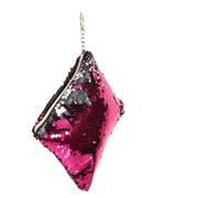 iplusmile Bolso De Lentejuelas para Mujer Tamaño Pequeño Monedero Cremallera Color Rosa Plata Adecuado para Uso Diario Fiesta y Compras
