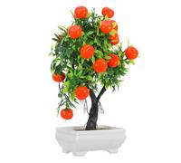 iplusmile Bonsái De Naranjo Artificial En Maceta Árbol Frutal De Simulación En Plástico para Decoración De Interiores Escritorio Boda Y Banquete 10.23X8.66X3.93 in