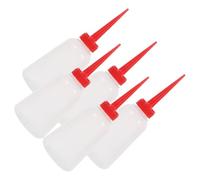 iplusmile Botella Dispensadora de Aceite para Máquina de Coser 250 Ml Boquilla Roja Set de 5 Piezas Plástico Resistente para Precisión en Costura y Mantenimiento de Herramientas Manuales