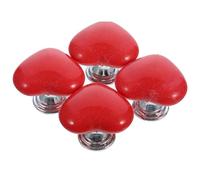 iplusmile Botón de Descarga para Inodoro Forma de Corazón Color Rojo Set de 4 Piezas para Tanque de Agua Accesorio Pulsador Auxiliar para Baño Compatible Tanques Estándar