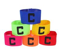 iplusmile Brazaletes Elásticos de Capitán para Fútbol Paquete 6 Colores Rojo Naranja Amarillo Verde Azul Fucsia Ajustables Adultos Banda Deportiva para Equipos de Fútbol al Aire