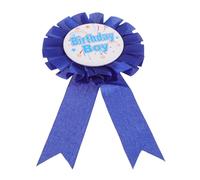 iplusmile Broche de cumpleaños para niño de hojalata azul con cinta de premio, insignia para fiesta infantil, pin decorativo de feliz cumpleaños para cumpleaños niño