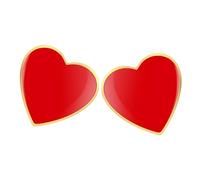 iplusmile Broche de Solapa en Forma de Corazón Rojo Esmaltado Conjunto de 2 Piezas de Aleación Pulida Prendedores Decorativos para Mujer Accesorios de Joyería Día de San Valentín y