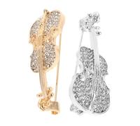 iplusmile Broche De Violín De Aleación Dorado y Plateado Para Mujer, Pin De Solapa Decorativo, Conjunto 2 Piezas, Accesorio Para Ropa, Bufandas y Sombreros, Diseño Elegante y Seguro