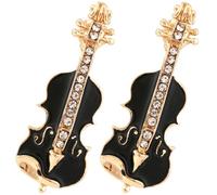 iplusmile Broche para Ropa Mujer 2 Piezas Violín Esmalte Negro Prendedor de Solapa Pin Decorativo Accesorio Musical para Fiesta y Navidad
