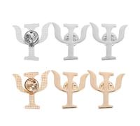 iplusmile Broches de Aleación Pins Decorativos en Oro y Plata Símbolo Psi para Psicólogos y Psiquiatras, Juego de 6 Alfileres de Solapa y Mochila, Accesorio Multifuncional para Ropa Mujer