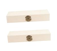 iplusmile Caja De Papelería De Madera para Estudiantes, Color Beige, Pack 2 Unidades, Caja De Lápices Compacta y Práctica para Oficina y Viaje, Estuche De Almacenamiento Escolar y Hogar