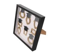 iplusmile Caja de Silueta de Marco Marco de Fotos Caja de Sombra 25x25cm Madera Resina Acrílico Negro 6 Birretes Recuerdo y Exhibición de Fotos para Graduación y Habitación para Compañeros