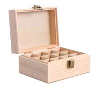 iplusmile Caja Organizadora Madera Compartimentos para Aceites Esenciales y Aromaterapia Estuche Práctico con Tapa Abierta Gran Capacidad y Protección Solar para Almacenamiento y Exhibición