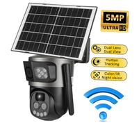 iplusmile Cámara de Seguridad Exterior con Zoom 10x Solar 5mp WiFi | Exterior, Sensor Pir Inteligente y Visión Amplia, Abs, Ip66, Panel Solar Incluido, Comunicación Bidireccional