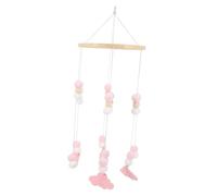 iplusmile Campana De Viento Para Cuna Con Forma De Estrella y Elefante De Cuentas De Madera Colgante Decorativo Para Habitación Infantil Juguete Colgante Para Cuna Adornos Azules y Plateados