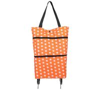iplusmile Carro para Supermercado, Bolsa de Compras Ruedas, Plegable, de Tela Oxford, Naranja, Reutilizable y Multiusos