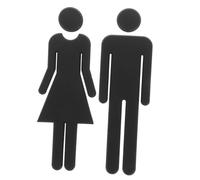 iplusmile Carteles de Baño Inoxidable Señalización Autoadhesiva para Puertas de Aseos Hombres y Mujeres Placas Duraderas para Negocio Color Negro Sólido