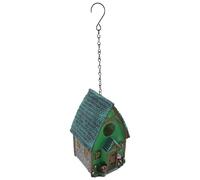 iplusmile Casa Nido para Pájaros de Resina Resistente al Exterior, Decoración de Jardín Color Natural, Caja Nido Colgante para Patio Trasero, Pajarera Funcional para Aves Pequeñas