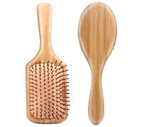 iplusmile Cepillo Masajeador de Bambú Natural Antiestático para Cuidado Capilar Peine Redondo con Almohadilla de Aire Accesorio Duradero para Uso Diario y Masaje del Cabelludo