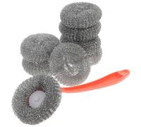 iplusmile Cepillo para Ollas de Acero Inoxidable Mango Estropajo Grande Resistente para Limpieza de Cocina Juego de 8 Unidades para Eliminar Grasa y Suciedad en Utensilios