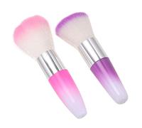 iplusmile Cepillo Para Polvos y Limpiador De Polvo Para Uñas 2 Piezas Tamaño Compacto Fibras Suaves Uso Profesional y Personal Manicura Colores Rosa y Morado
