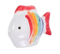 iplusmile Cerámica Flotante Pez Figura Decorativa con Rayas Pintadas Mano Estatuas Realistas para Acuarios Estanques y Jardines Acuáticos Accesorio Resistente y Versátil