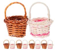 iplusmile Cestas de Mano Miniatura de Mimbre 10 Piezas 5 Café 5 para Decoración del Hogar y Fotografía Cesta Tejida Ligera y Duradera Adecuado para Flores y Jardín Color Aleatorio