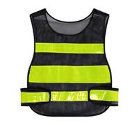 iplusmile Chaleco Material de Fibra de Poliéster y Pvc de Seguridad Reflectante Ajustable de Alta Visibilidad en Negro para Uso en Verano E Invierno