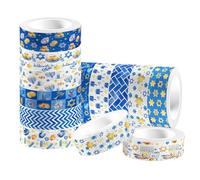 iplusmile Cinta Washi para Manualidades de Hanukkah 12 Rollos Adhesivos de Colores para Diario Scrapbooking y Papelería Fácil Extracción sin Residuos Decoración Festiva para Álbumes y